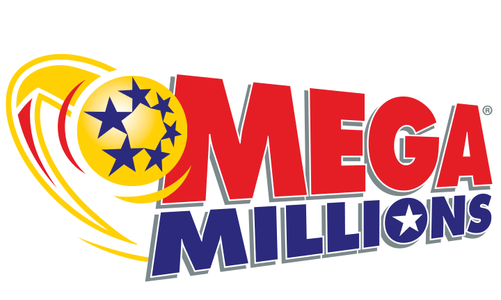 Red, white and blue Mega Millions logo.